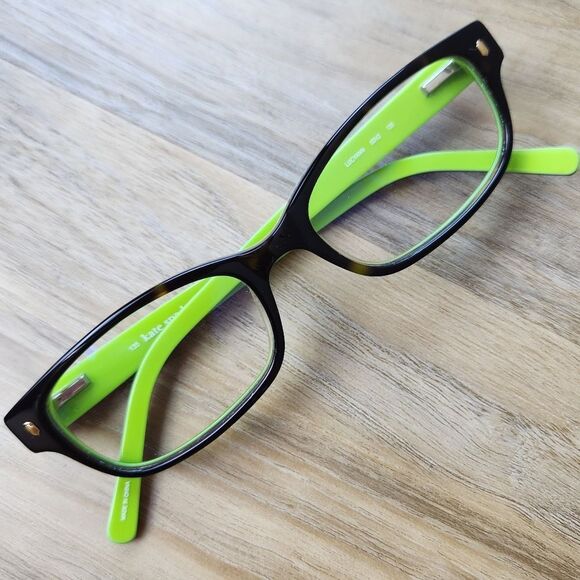 💜Kate Spade Brown & Lime Green "LucyAnn" Eyeglasses W/Hardshell Case - Picture 5 of 15
